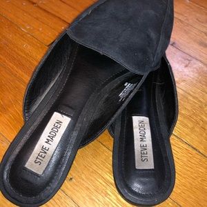 Steve Madden Black Suede Slide Loafers